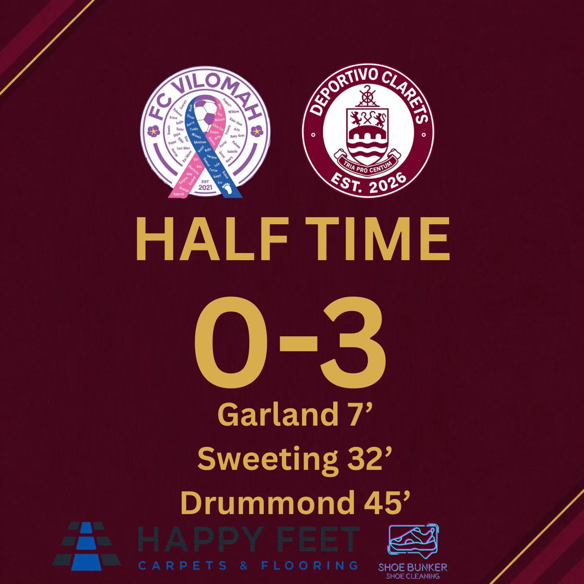 DeporClarets's tweet photo. 3-0 up at half time! 😍 https://t.co/Y5mW2L84N3