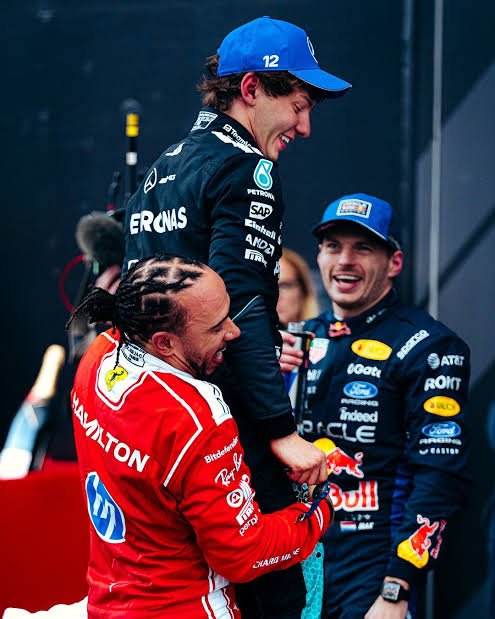 F1KimiAntonelli's tweet photo. @F1 three goats of f1 https://t.co/dF06X31rtK