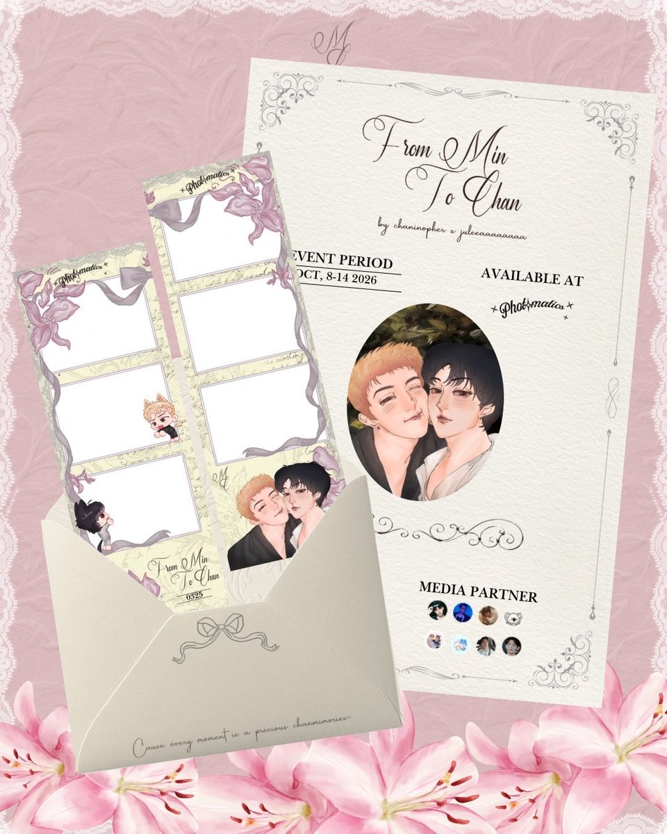 juleeaaaaaaaa's tweet photo. ────୨ৎ────
🕊️˒ ⊹ ᴄᴀᴜꜱᴇ ᴇᴠᴇʀʏ ᴍᴏᴍᴇɴᴛ ɪꜱ ᴀ ᴘʀᴇᴄɪᴏᴜꜱ ᴄʜᴀɴᴍɪᴍᴏʀɪᴇꜱ ˙ . 𓏲ּ𝄢
#Bangchan & #LeeKnow photobooth frame by @chaninopher x @juleeaaaaaaaa
୨୧ Oct 8-14, 2026
୨୧ @photomaticsid
Share your memories with #FromMinToChan and tag us ˖⋆࿐໋ https://t.co/8AFmnf62QG