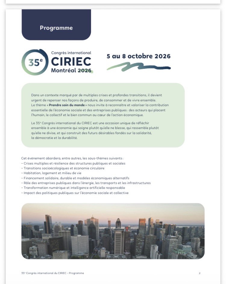 GiuseppeGuerin1's tweet photo. Me voici donc à Montréal 🍁, prêt à participer à la conférence du CIRIEC International… c’est un grand honneur de prendre la parole lors de la séance d’ouverture. https://t.co/GLt2S4mQQy