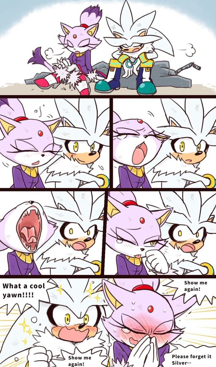 Shadowlily_1's tweet photo. Silver was NOT prepared for that yawn 😂💜✨
#SonicTheHedgehog #SilverTheHedgehog #BlazeTheCat #Silvaze #SonicFanArt #SonicFandom #SilverBlaze https://t.co/DRO7a55H2d