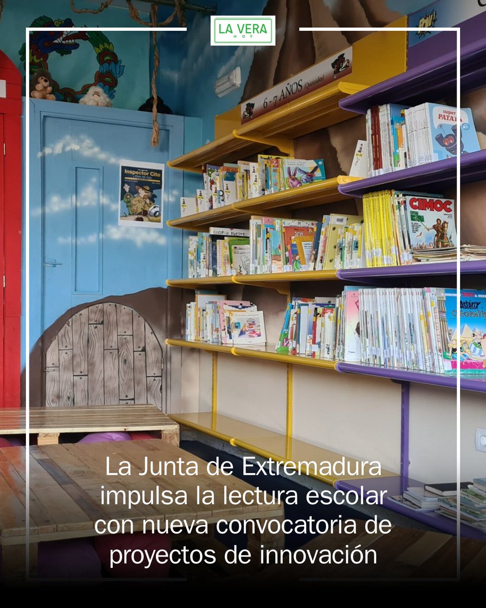 LaVeraEdon's tweet photo. 📚 La Junta de Extremadura abre la convocatoria de proyectos de innovación para las bibliotecas escolares de la red REBEX en el curso 2026/2027. Los centros podrán presentar propuestas para fomentar la lectura, la inclusión y la alfabetización... https://t.co/V0OtWxZ3Um https://t.co/tChgNgfvIL