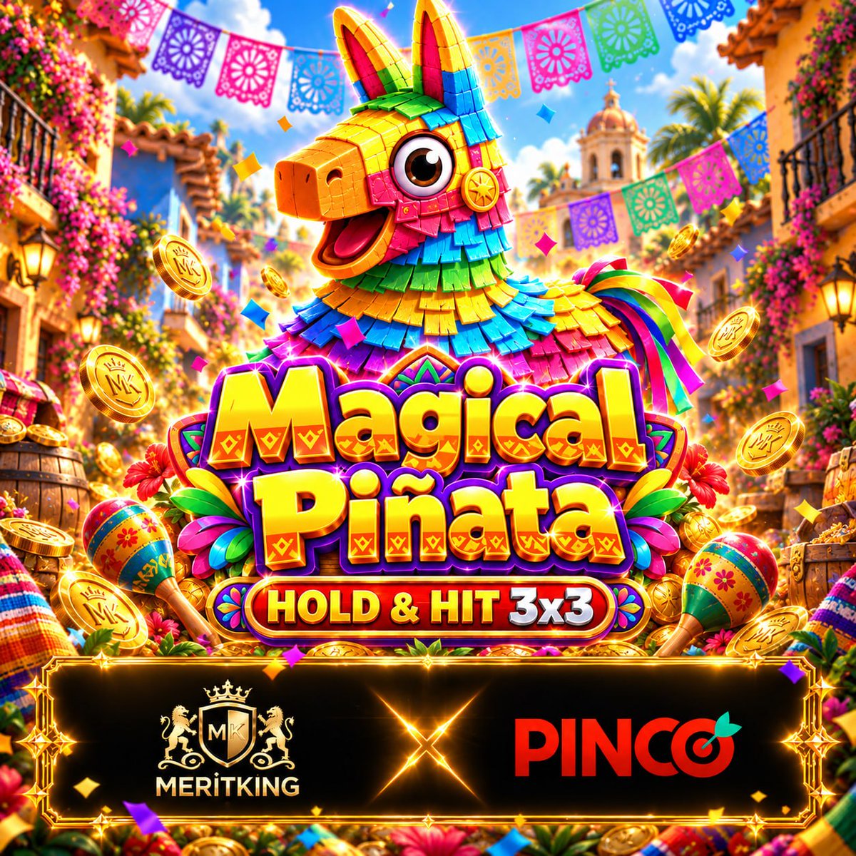 Meritking_x_tr's tweet photo. 🪅💥 Piñata’ya vur, ödüller saçılsın!
Magical Piñata’da renkler, altınlar ve Hold &amp; Hit 3×3 temposu durmuyor. 🎉 Meritking × PINCO ile fiesta başladı!

#meritking #slot #bahis 
https://t.co/77va9tuDXc https://t.co/vbybwyBV03