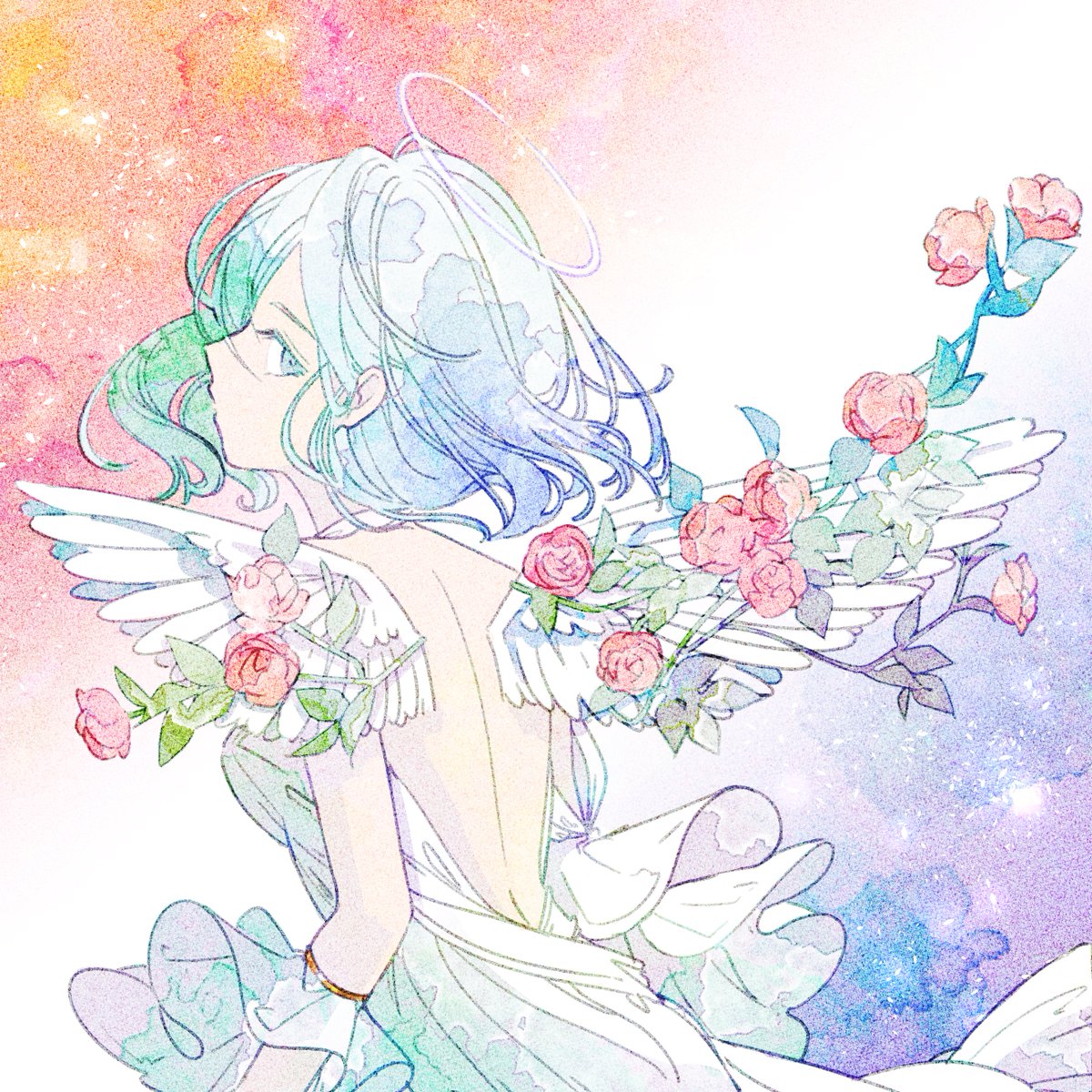 kazemachisoyoka's tweet photo. #天使の日 
羽に花を纏って💐 https://t.co/S6x6N2VkQO