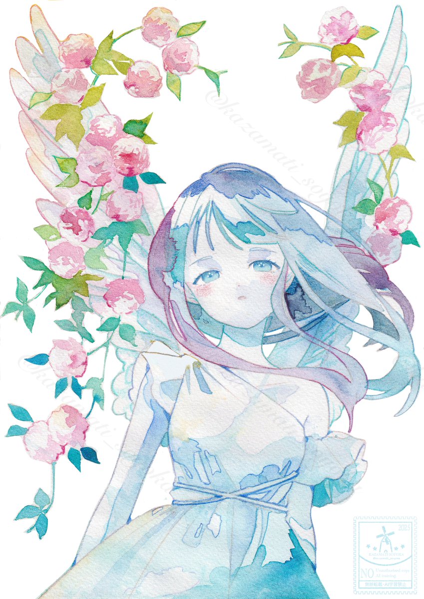 kazemachisoyoka's tweet photo. #天使の日 
羽に花を纏って💐 https://t.co/S6x6N2VkQO