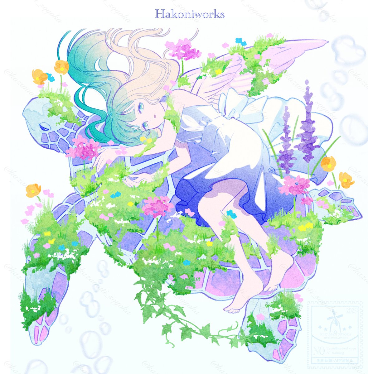 kazemachisoyoka's tweet photo. #天使の日 
羽に花を纏って💐 https://t.co/S6x6N2VkQO