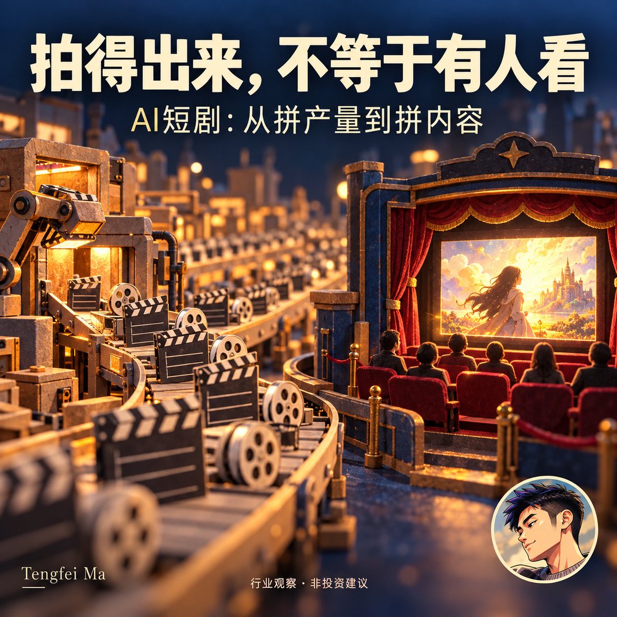 MTengfi's tweet photo. AI让短剧制作更便宜，但观众并没有因此更容易满足。南华早报今天报道，同质化作品增多，制作方开始面对观众疲劳。

拍出一部剧的门槛降了，让人舍不得划走的门槛还在。技术能加快生产，故事还得值得看。 https://t.co/hTVlxO7ahW