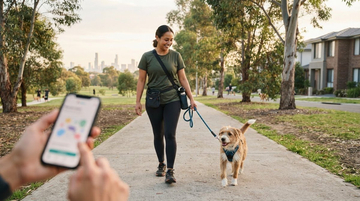 GiggySocial's tweet photo. The best way to lock in a Melbourne dog walker isn't scrambling for open slots, but tailoring the booking around your pup's everyday routine.

https://t.co/VkeSldIF3T https://t.co/Wl7BVpARf6