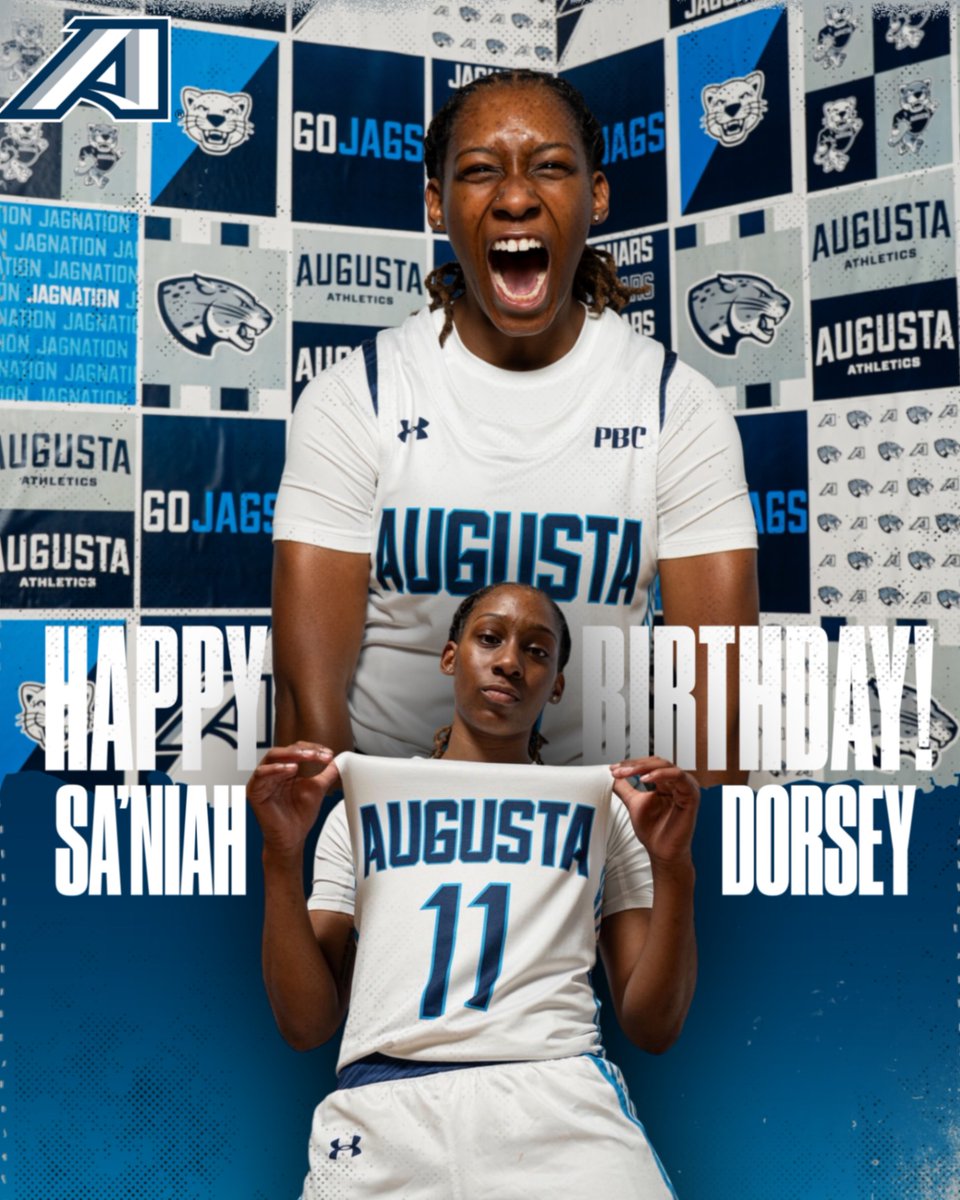AUG_WBB's tweet photo. HAPPY BIRTHDAY to our sophomore, Sa’Niah Dorsey🎉🎂

Our Calhoun, GA native! 🐾💙🩵 Wishing you an amazing year ahead! 🏀✨ https://t.co/gbBpPhUwAX