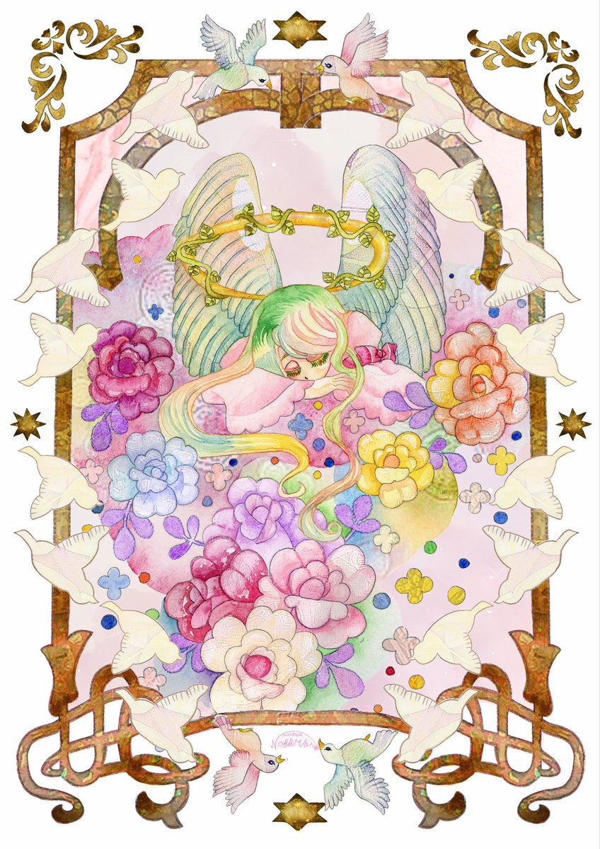 HisamiNobara's tweet photo. 線画と着色はアナログで描いてます📝

 ◯●◎-----◎●◯

#プチアナログ絵見せ合い隊 https://t.co/dzDLPCl0OP