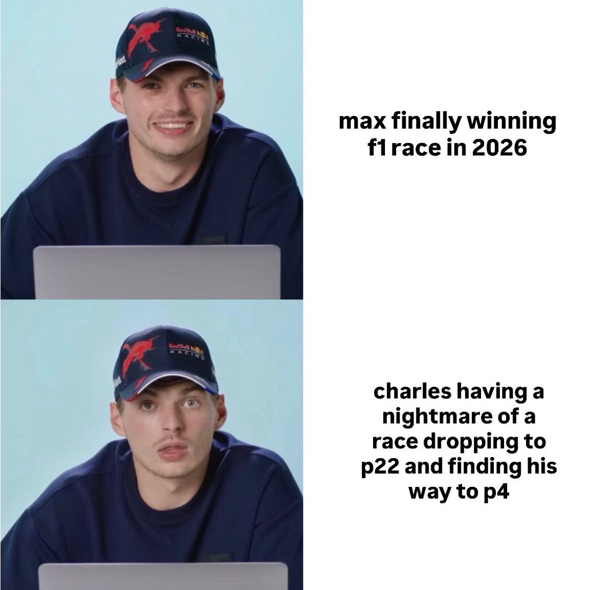 veraylec's tweet photo. this season is allergic to having good races for both max and charles at the same time https://t.co/AS8myiuva7