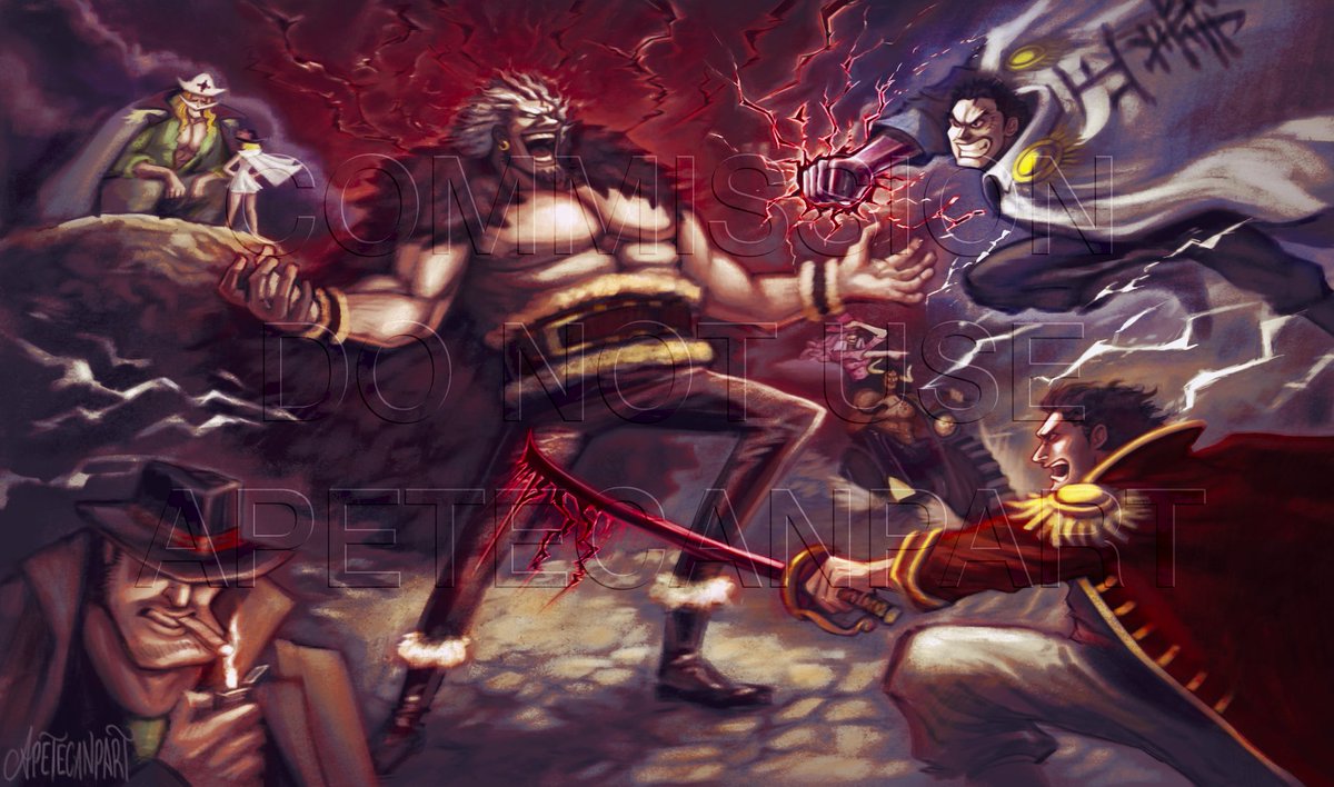 ApetecanPArt's tweet photo. Commission art for a playmat design!! ⚡🏴‍☠️⚓

#ONEPIECE〜 #onepiece #GodValley #RocksDXebec #MonkeyDGarp #GolDRoger #EdwardNewgate #OnePieceCardGame https://t.co/aQdiuOUGco
