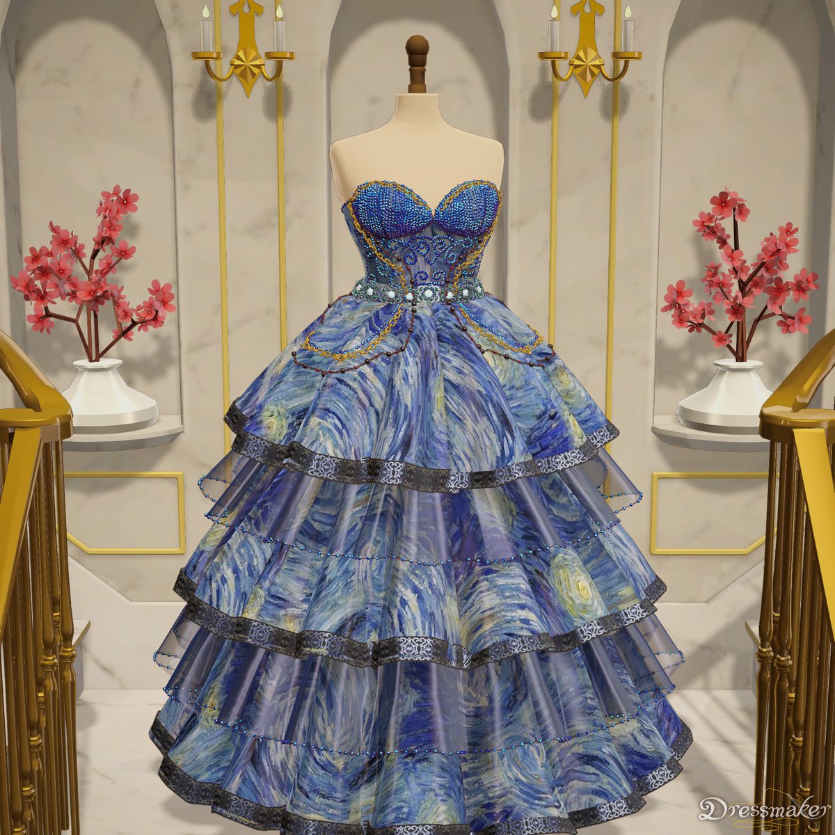 akssej's tweet photo. Made a Van Gogh inspired dress in dressmaker https://t.co/AHPmi6cRgY