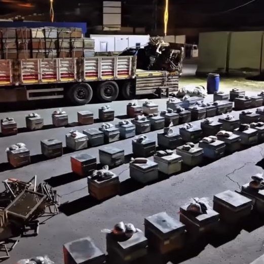 pusholder's tweet photo. Hakkari Yüksekova’da bir tırdaki arı kovanlarına gizlenmiş 91,1 kilogram uyuşturucu ele geçirildi.

─ Tır, yaklaşık bir ay süren fiziki ve teknik takibin ardından durduruldu.

─ Eğitimli köpeklerle yapılan aramada, canlı arıların bulunduğu kovanların petekleri arasına gizlenmiş uyuşturucu bulundu.

─ Ele geçirilen uyuşturucunun 85,9 kilogramı skunk, 5,2 kilogramı toz esrar.