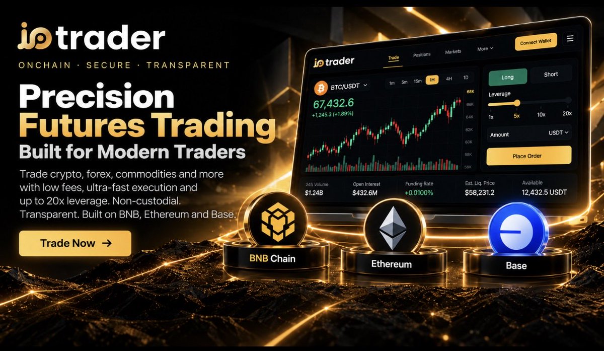 iotraderio's tweet photo. 🚀 Precision futures trading, built for modern traders.

Trade crypto, forex, commodities and more with:
⚡ Ultra-fast execution
💰 Low fees
🔐 Non-custodial trading
📊 Up to 20× leverage
⛓️ Built on BNB Chain

Your assets. Your control. Your trades.

#IOTrader #FuturesTrading #BNBChain #CryptoTrading #DeFi #Web3