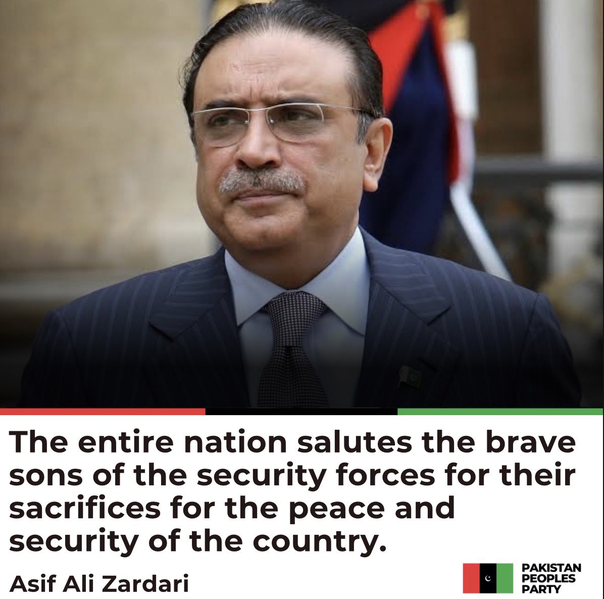 MediaCellPPP's tweet photo. President @AAliZardari pays tribute to the security forces for eliminating eight terrorists of Fitna al-Khwarij in an intelligence-based operation in Dera Ismail Khan.

Read More: https://t.co/6FvrS156Nz https://t.co/cQcIptEq4f