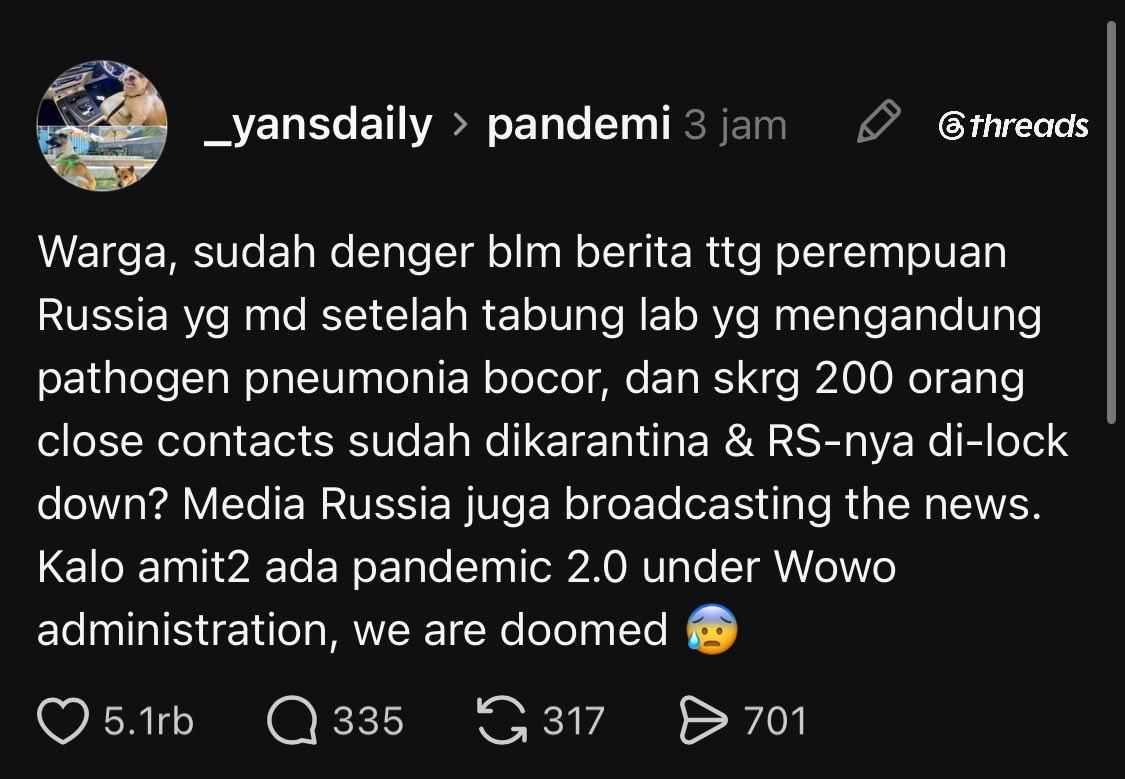 bakuldimsum_'s tweet photo. Warga.. apakah ini bener? Lagi rame di threads 🙏 https://t.co/OuekGMXR25