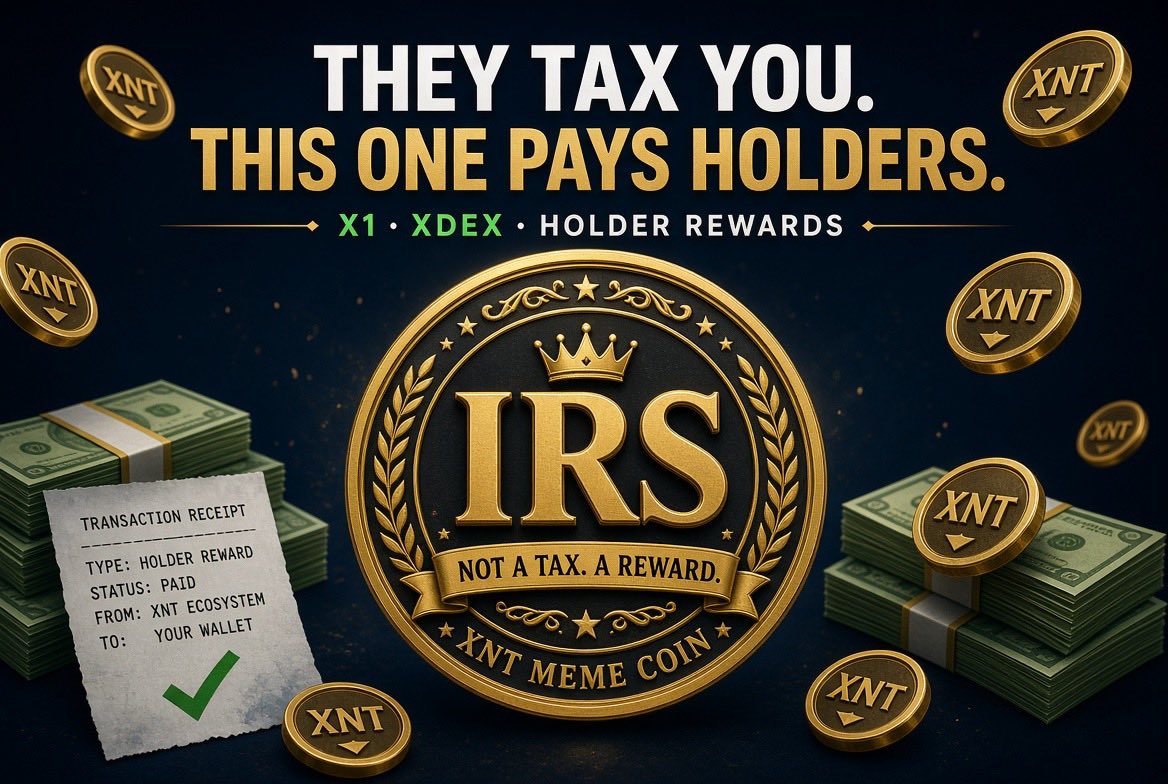 Aslancrypty's tweet photo. 🏛️ ANOTHER TAXPAYER ENTERS IRS BUY CONFIRMED ✅
7.5000 XNT in 50,167.85 IRS out Est. MC ≈ 14,277 XNT
They tax you. This one pays holders.
5% movement tax → native XNT rewards X1 • XDEX • graduated No stake. No unwrap.
CA: 3fY6tq8HWFy7tvVUVW62s9E6TijyRoLx27ftZAHC52g3 https://t.co/UWzEoMVlk7