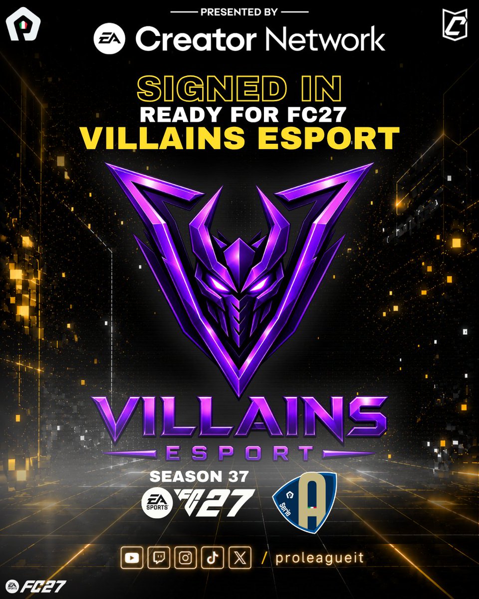 proleagueit's tweet photo. 🚨 Eccoci con i Villains eSports, team di Pro Club guidato da @xMathieu98 🔥

Con una Supercoppa Italiana fresca di vittoria, si preparano alla nuova stagione.

➡️ Per saperne di più: https://t.co/TVs0gVAyVh

Team @VillainsEsp_

#fc27 #proclub #eafc27 #11vs11 https://t.co/PRjEg3zO1E