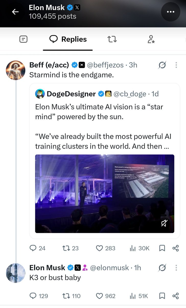 From1to1000_x's tweet photo. K3 aka Kardashev Type III aka billions and billions
Elon Musk
Is maxxx bullish on E/ACC
Are you in anon?
$e/acc #eacc $eacc
CbcyNo7m1amFWqEQm2m4PLv1UNvpcL3C1Ujm6AkzpKoU https://t.co/MaEAOqwY6a