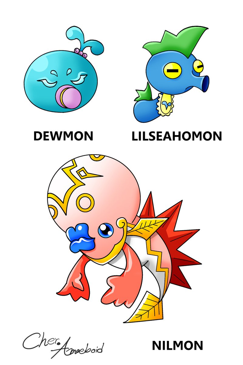 PRm4hWxdnCfBwft's tweet photo. Type: Water&Sea
Baby I: Dewmon
Baby II: LilSeahomon
Child: Nilmon
็ัHybrid: By F-Spirit of Water
J form: Lamtatmon♦
Q form: Ichthyomon
K form: Akugyomon
#Digimon #DigimonTamer #originalchacter #characterdesign #Digifake #DigimonFan #AmoeboidServer #DigimonStory #Spirit https://t.co/xZxKLYeZWY