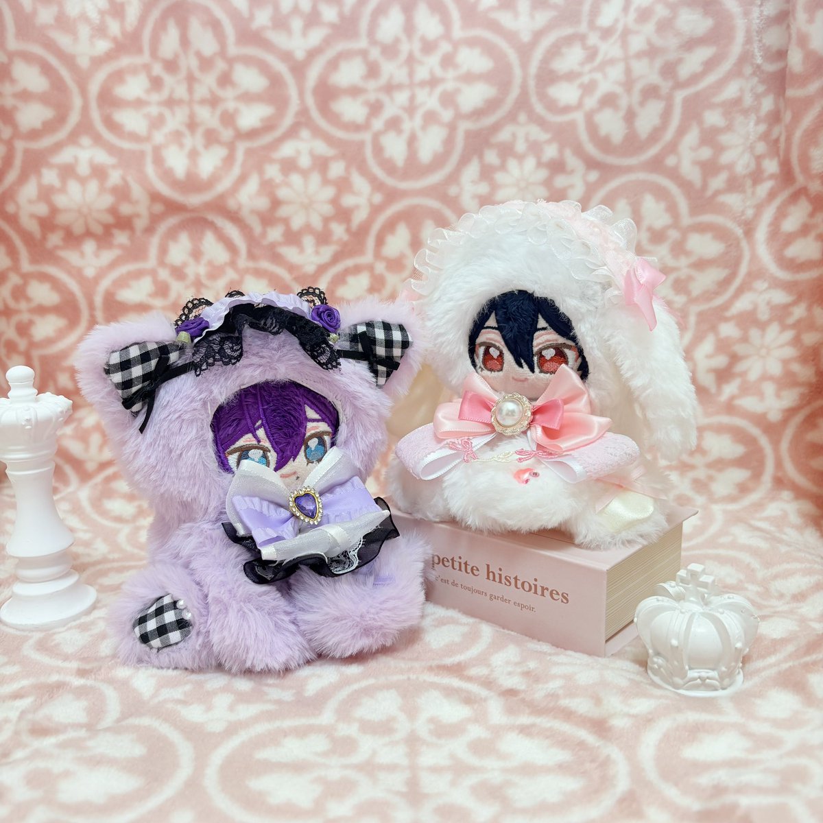 somnium_Made's tweet photo. ✦・┈┈┈┈┈┈┈┈┈┈┈┈┈┈┈・✦
 #いつぬいが見られるタグ

ふわもこパープル×黒ギンガムねこちゃん🐱💜
𝕒𝕟𝕕
もふもふホワイト×ピンク垂れ耳うさちゃん🐰🎀

✦・┈┈┈┈┈┈┈┈┈┈┈┈┈┈┈・✦ https://t.co/hkD1bfjxZ1