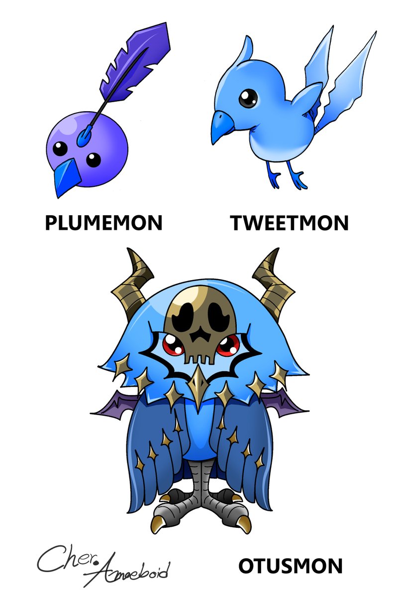PRm4hWxdnCfBwft's tweet photo. Type: Sky
Baby I: Plumemon
Baby II: Tweetmon
Child: Otusmon
็ัHybrid: By F-Spirit of Sky
J form: Dokchikmon♣
Q form: Impundulumon
K form: Piasamon
#Digimon #DigimonTamer #originalchacter #characterdesign #Digifake #DigimonFan #AmoeboidServer #DigimonStory #Spirit https://t.co/F4ULxzfFf2