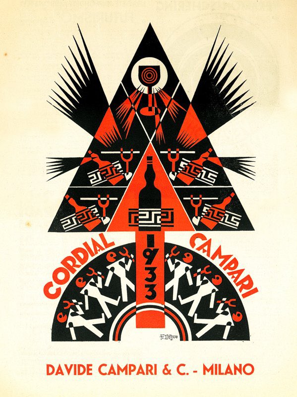 luusssso's tweet photo. The Italian Futurism of Campari advertisements by Fortunato Depero (1925–1933) https://t.co/sNnhYWKs5Z