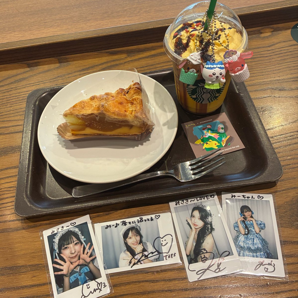 mii_chikawa's tweet photo. 週6バイト頑張った💪足がクタクタ〜
朝からスタバで爆弾カロリー摂取して労働してきた✨️
ピカチュウステッカーもらえるの嬉しい⚡️o'ᆺ'o⚡️

 #松田奈々
 #中山こはく
 #高梨ゆな
 #青島もも https://t.co/37tyw0qYDA