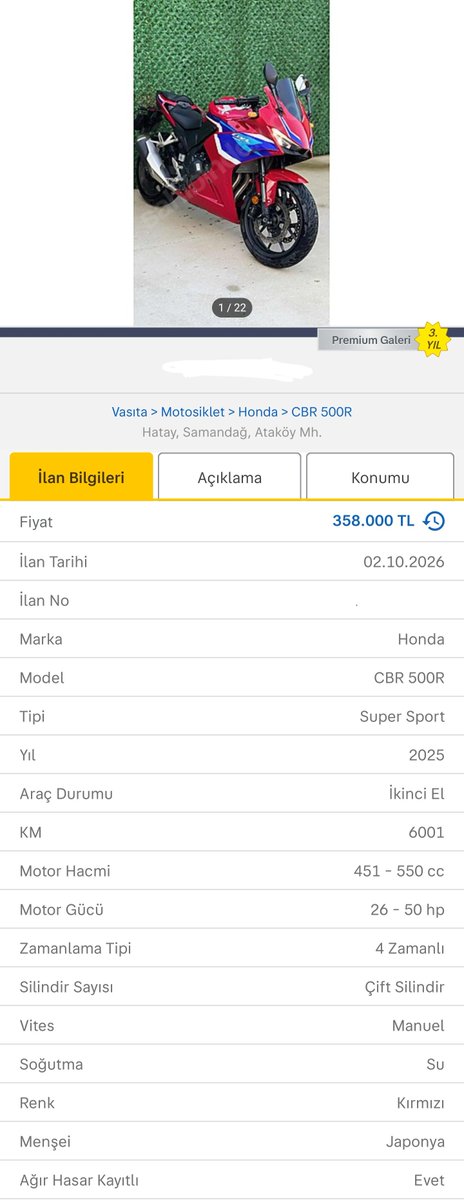 ilanavcisii's tweet photo. " İyi bir motor arıyoruz. Fiyatı makul ama hızı yüksek olsun. 

Honda Cbr 500 nasıldır. Bu fiyatlara alınır mı ? " https://t.co/gZkMPVXIL6