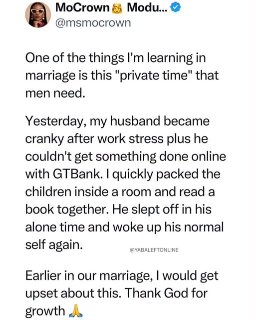 yabaleftonline's tweet photo. Woman shares how she handled her husband’s crankiness. https://t.co/DXBlNLtrEa