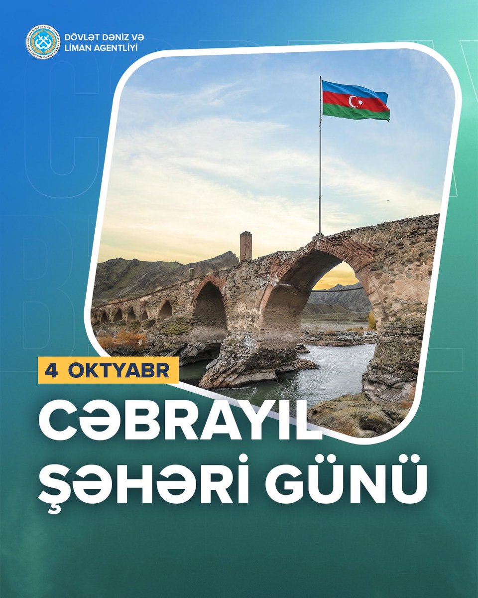 MaritimeAz's tweet photo. Bu gün Cəbrayıl Şəhəri Günüdür.🇦🇿
Müzəffər Azərbaycan Ordusunun Cəbrayıl şəhərini işğaldan azad etməsindən 6 il ötür.
#DDLA #QarabağAzərbaycandır #Cəbrayıl https://t.co/8S9LcIdUce