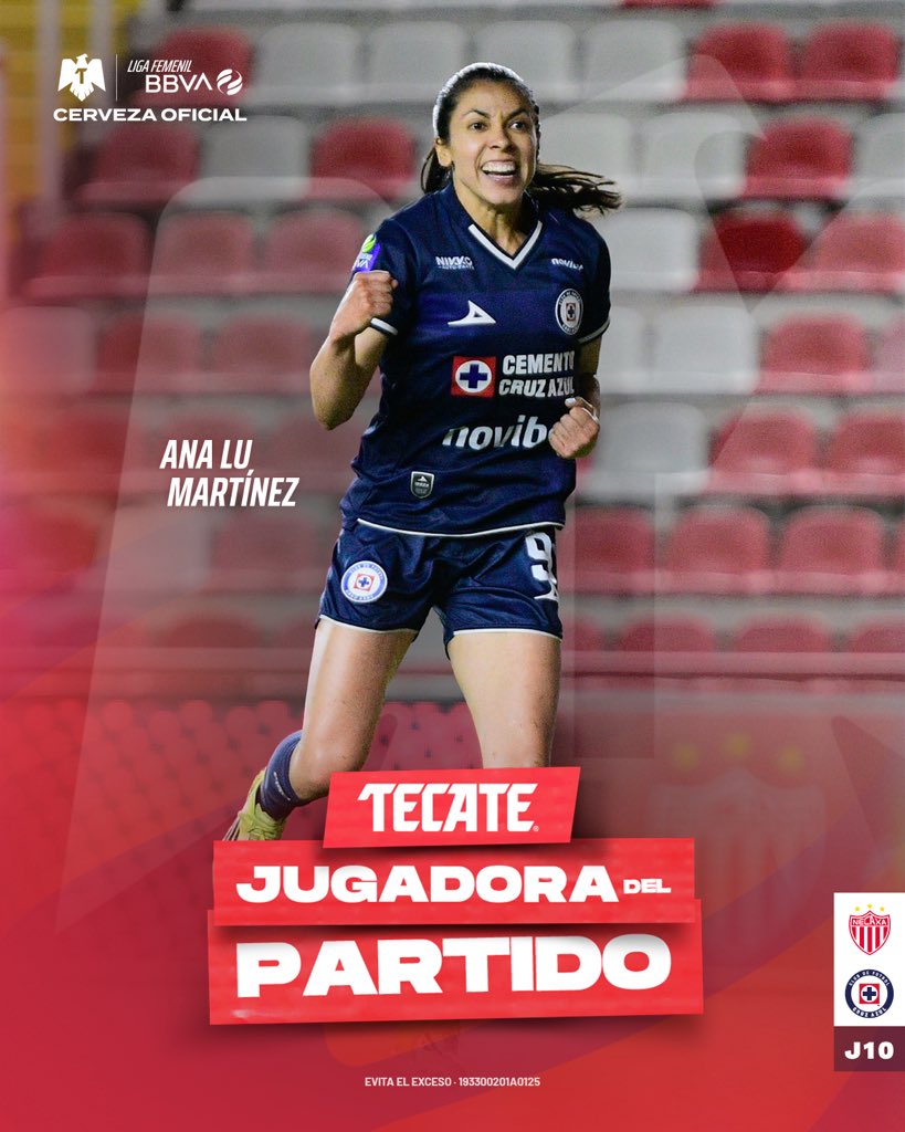 LigaBBVAFemenil's tweet photo. 🏅🔥 #TecateJugadoraDelPartido | ¡ANA LU MARTÍNEZ!

¡Ustedes la eligieron como la figura del encuentro! 🫵🏼✨

Ana fue protagonista con un doblete y una actuación espectacular, siendo pieza clave para que las Celestes se llevaran los tres puntos. 🚂💙

@cervezatecate | #TecatePorTi | #NECvsCAZ