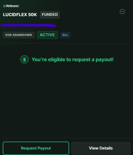 AndrewTradesNQ's tweet photo. I opened Lucid Dashboard during the weekend just to check my PropPass, but looks like I am eligible for another payout.

I didnt even notice it at first, lol.😅 https://t.co/HKb9dWNebq
