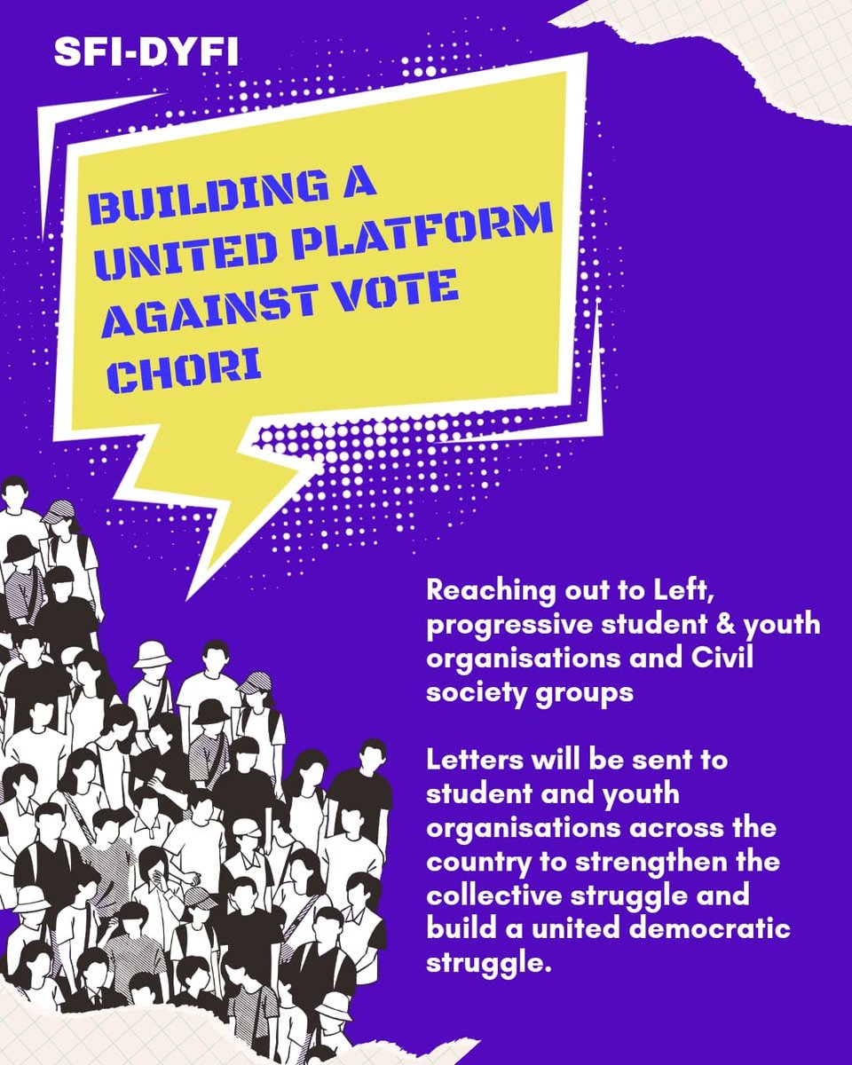 aishe_ghosh's tweet photo. Plan of Action - SFI-DYFI Joint Press Meet

⚡ Building a United Platform Against Vote Chori
🎙️ Vote Ki Awaaz - Oct 7 &amp; 8
👋 October 9 - Good Bye GYANESH
✊ October 10 - Peaceful March to Jantar Mantar
🗳️ Our Vote, Our Voice

Unitedly we will fight ✊ https://t.co/SmROJBYzYJ
