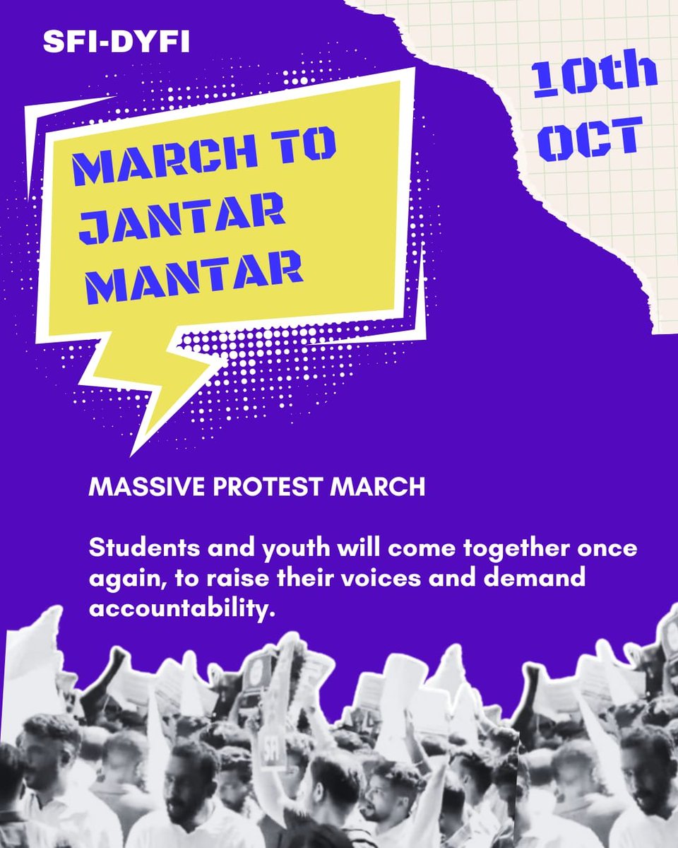 aishe_ghosh's tweet photo. Plan of Action - SFI-DYFI Joint Press Meet

⚡ Building a United Platform Against Vote Chori
🎙️ Vote Ki Awaaz - Oct 7 &amp; 8
👋 October 9 - Good Bye GYANESH
✊ October 10 - Peaceful March to Jantar Mantar
🗳️ Our Vote, Our Voice

Unitedly we will fight ✊ https://t.co/SmROJBYzYJ