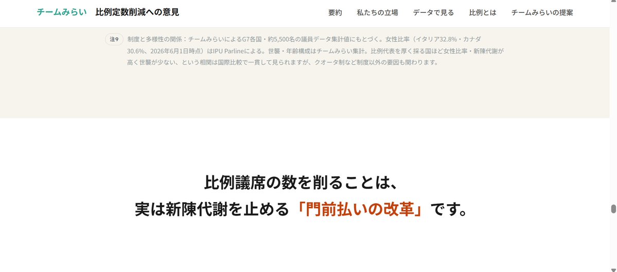 wadashizuka's tweet photo. #議員へらすな

議員定数削減法案（維新と自民が出しています）に
チームみらいも反対していますね。

もちろん野党、全ての政党が反対しています。 https://t.co/ULcgnpF8tp
