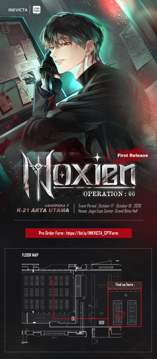 Yueli660's tweet photo. [💘+🔁] #Comipara7 #NOXIEN
Original Comic [NOXIEN: Operation 00] by Inkvicta 
Comipara7 PO Catalogue Release &amp; Giveaway! 

🗓️ Pre-Order Period : 4-10 October 2026
📍 Comipara 7 Both Days K-21 - Arta Utama 
🔗 PO link : https:/bit.ly/INKVICTA_CP7Form

Giveaway info 👇 https://t.co/oaDPh5x1aO