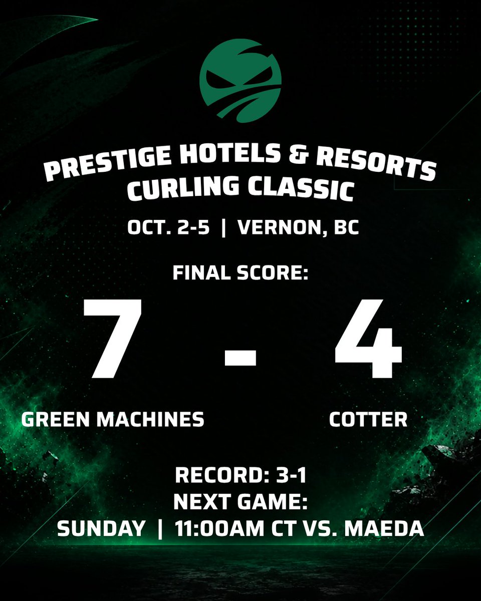 _greenmachines's tweet photo. We’ll see you Sunday morning for the B-qualifier. 🤩

Catch it live on CurlingZone’s YouTube channel. 💻 https://t.co/JBuQoLN5AT
