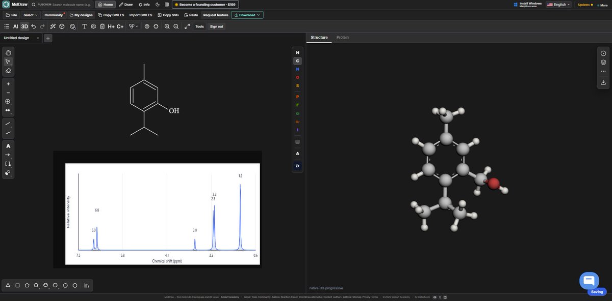 rafeequemavoor's tweet photo. NMR prediction is coming to moldraw! https://t.co/wutwskzgqt