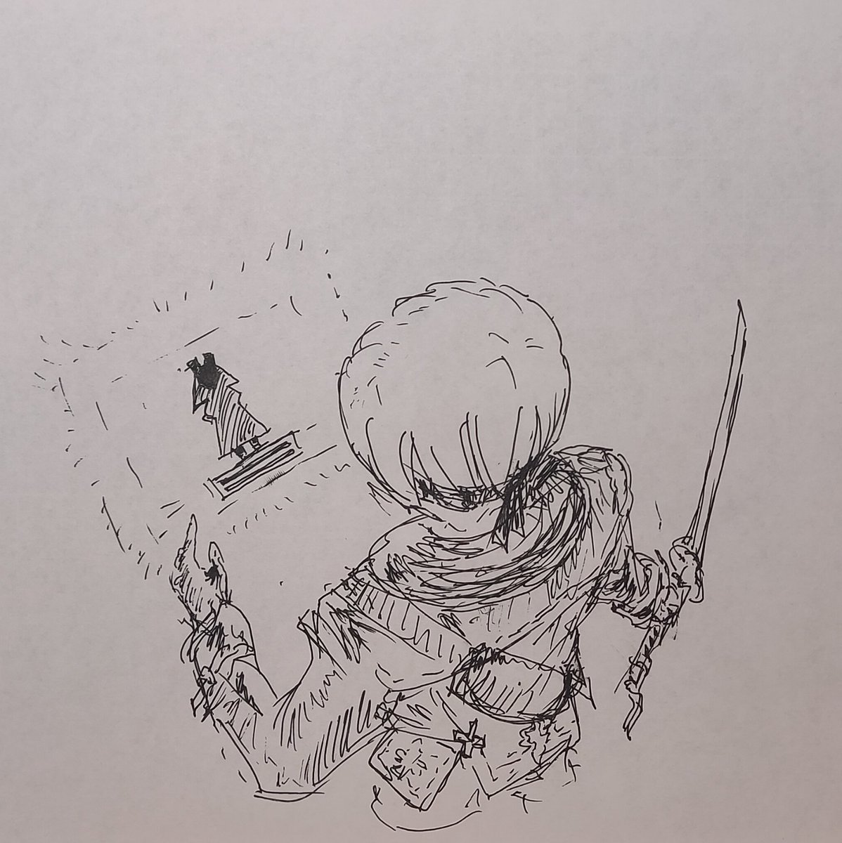 Petr_KO_Zlov's tweet photo. #inktober day 02. Relic
#inktober2026 #inktober2026day02 
#inktober2026relic #NieR #9S #NieR_Automata #traditionalart https://t.co/s12eEj0OYg