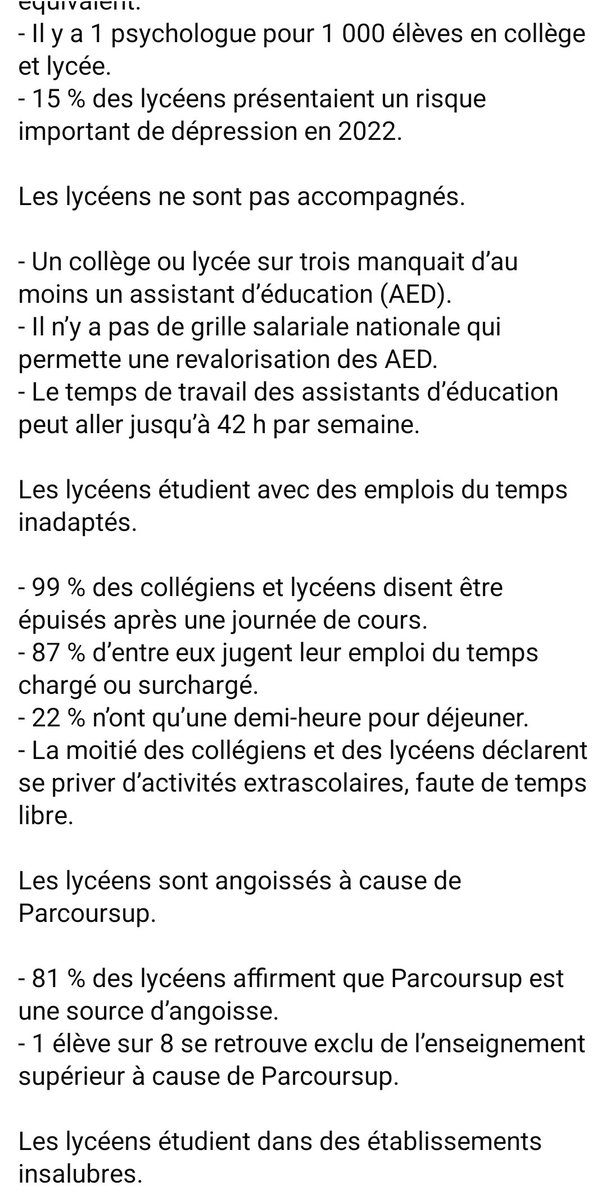 k7558k's tweet photo. Pourquoi les lycéens ont toutes les raisons de manifester :

(Tout est là, trouvé sur facebook)

- pas de profs (ceux qu'ils ont, mal payés / classes surchargées)
- pas soignés 
- EDT inadaptés
- parcoursup
- bâtiments insalubres https://t.co/2utgwxZma6