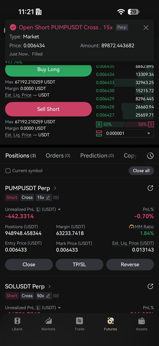 Crypto__Haris's tweet photo. Open SHORT position on $PUMP now, thank me later. 

I also opened a $60K short position on $PUMP. 

This pump looks overextended to me. It can push a little higher, but I don’t think these levels will hold for long. I’m expecting a good correction soon. https://t.co/jyoF6j9bqB