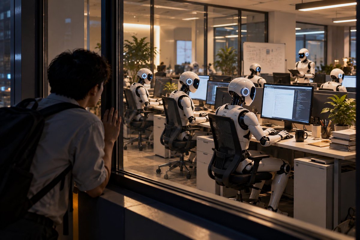 CyberVendor's tweet photo. 人类发明了AI替自己工作，然后开始担心自己没工作！ https://t.co/OQcoEgAYSi