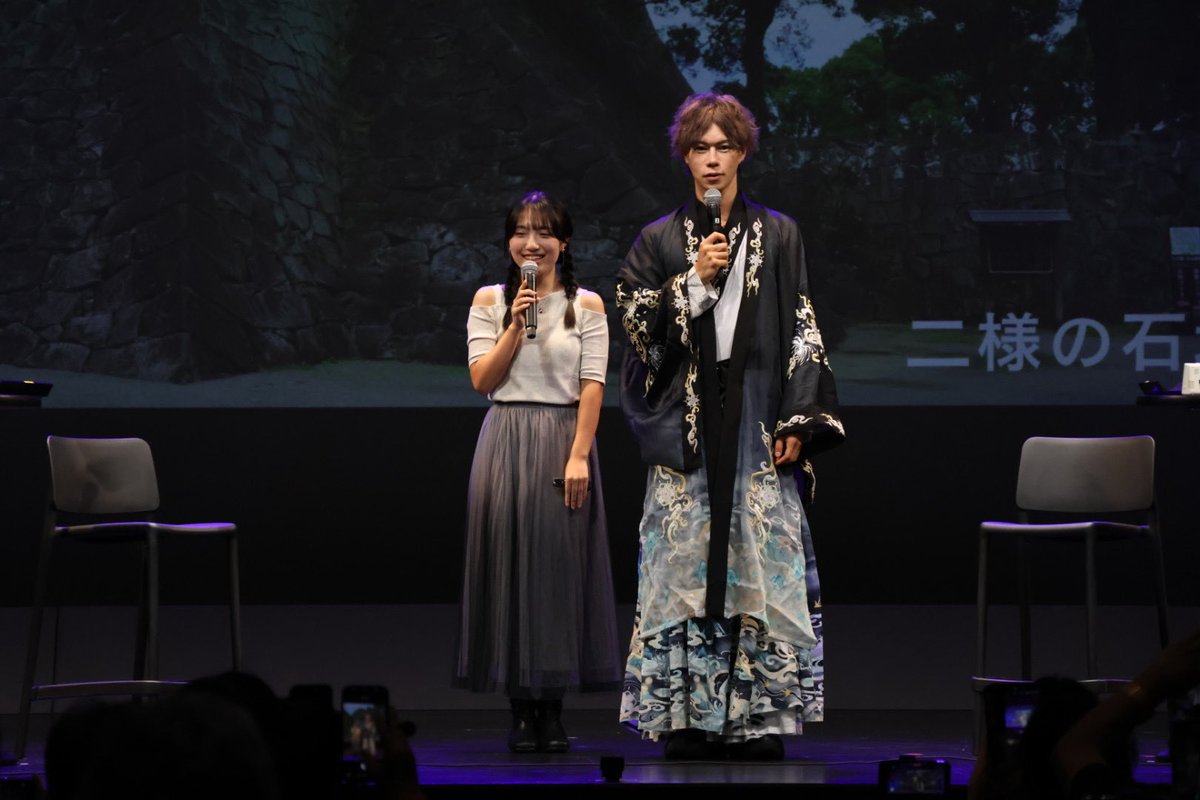 masahiro920511's tweet photo. #二様の石垣 ポーズ 

今日のハイライト✨
天音ちゃんとのトークショーにて🏯
是非皆さんも写真撮る時に活用下さい(笑)

#お城EXPO 
#熊本城 
#僕が加藤で天音ちゃんが細川 https://t.co/QDOzlTr6Uy