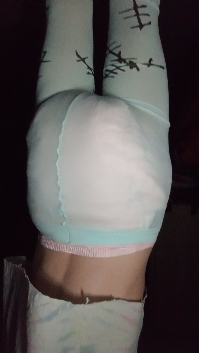 Padded_Kitsune's tweet photo. These are the Sally tights from nightmare before Christmas that I got from the dollarstore, look how cute they are. Also does the diaper make my butt look big? https://t.co/VNhIQM9ogB