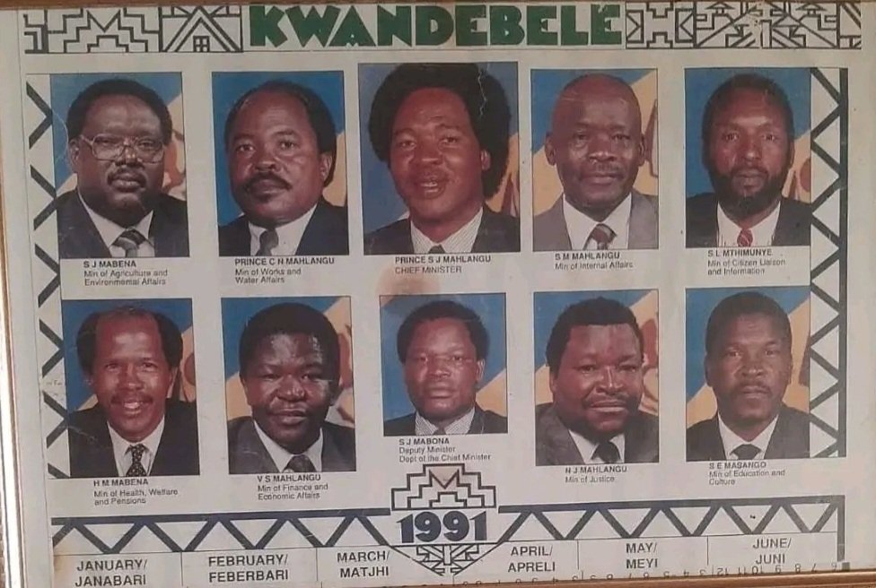 HistorySAZAR's tweet photo. Executive cabinet of the KwaNdebele homeland government, 1991. https://t.co/BXPDEZfNcI