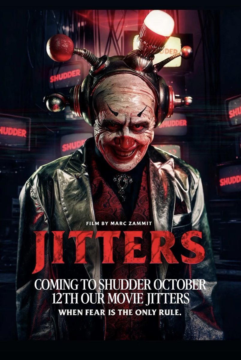 RDesroc's tweet photo. JITTERS Hits @Shudder 
October twelfth — right between  V/H/S/Mixtape &amp; The Mill Killers in Season of Screams 😱 https://t.co/kzva0b3zSs