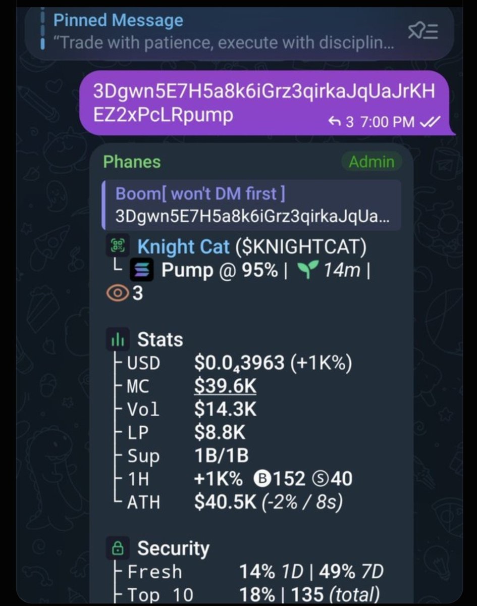 Boom_call1's tweet photo. 116x call on $KNIGHTCAT
Ca;

3Dgwn5E7H5a8k6iGrz3qirkaJqUaJrKHEZ2xPcLRpump

Dm https://t.co/PuULW5i1vg lets 🖨💸 https://t.co/Q73HGrbo6P