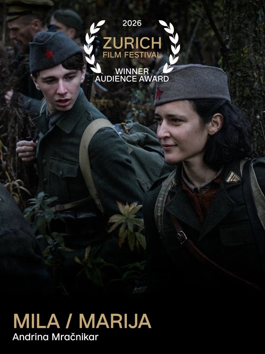 Rcoolmovies's tweet photo. Winning the Zurich Film Festival’s
Audience Award
Mila/Marija (film) directed by Andrina Mračnikar
@zurichfilmfest #ZFF2026
#ZurichFilms #ZurichFilmFestival
#AudienceAward
Mila #Marija #AndrinaMračnikar https://t.co/gKHqmA8f40